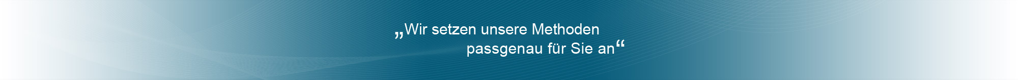 Wir setzen unsere Methoden passgenau für Sie ein